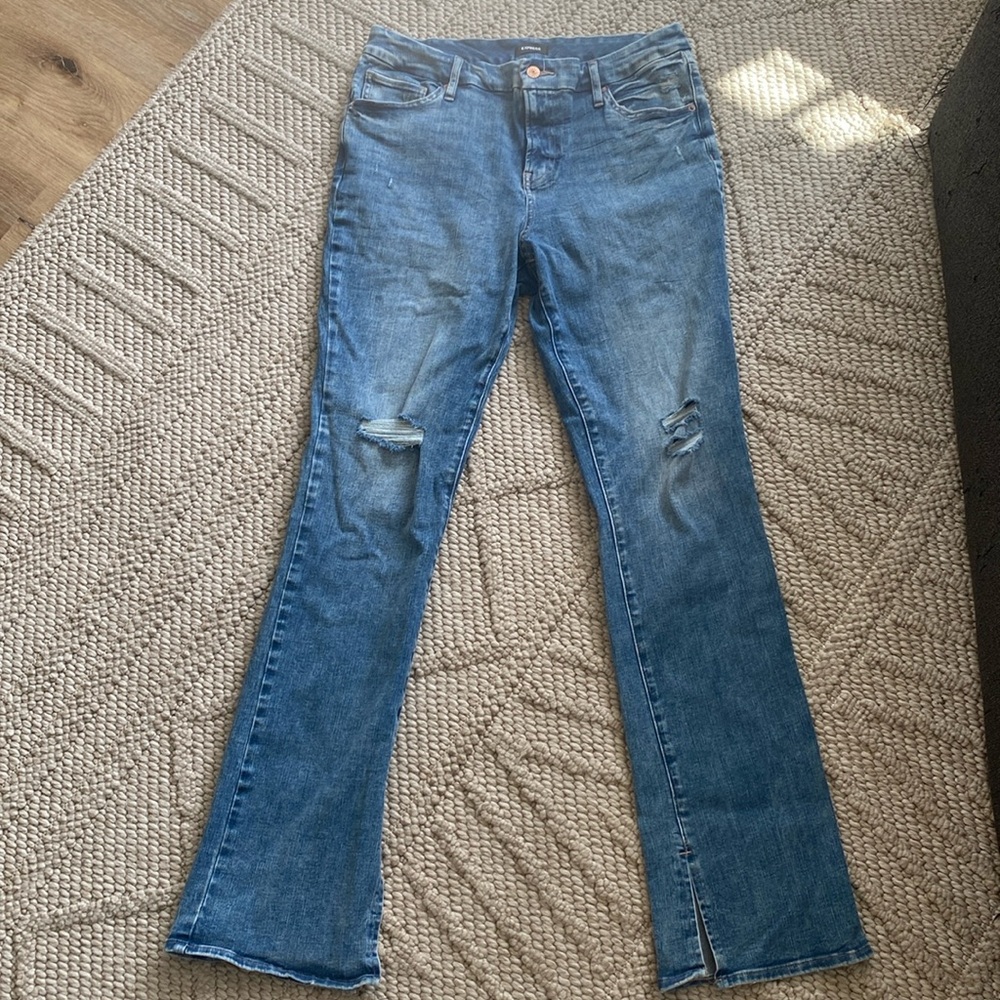 Express skyscraper mid rise jeans